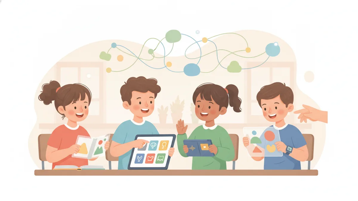 Ilustração editorial sobre comunicação alternativa no autismo