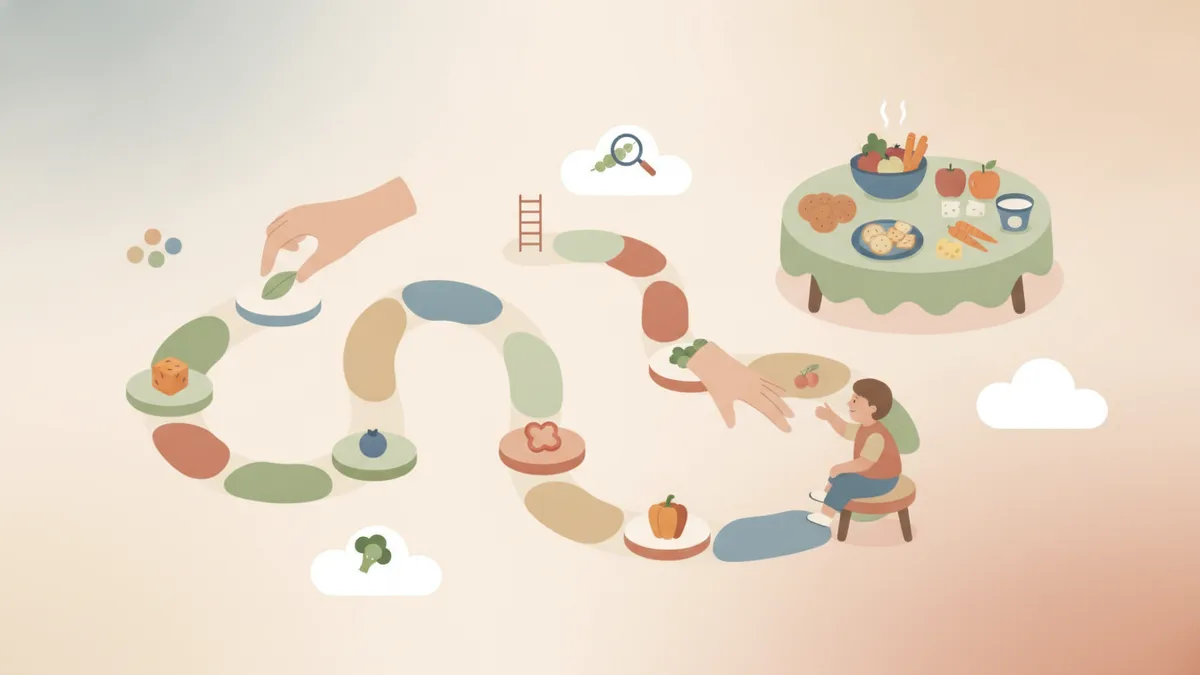 Ilustração editorial sobre como apresentar alimentos novos