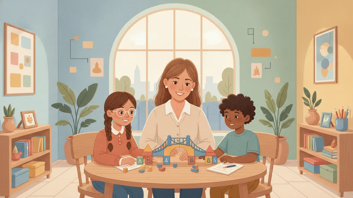 Ilustração editorial sobre psicopedagogia para dificuldades de aprendizagem