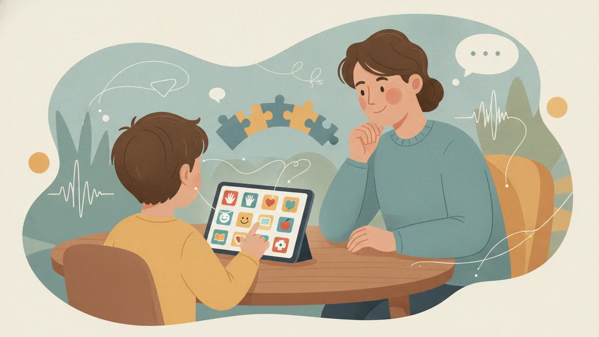 Ilustração editorial sobre comunicação alternativa e aumentativa