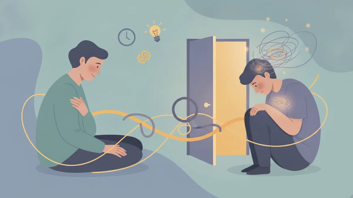 Ilustração editorial sobre sinais de ansiedade em adolescentes